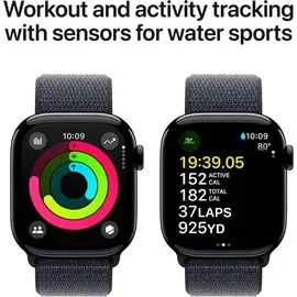 Apple Watch Series 10 GPS + Cellular 42 mm Aluminiumgehäuse diamantschwarz Sport Loop tinte