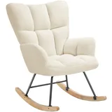 Tectake Schaukelstuhl Torve Bouclé 120 x 0 x 0 cm Beige