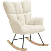 Tectake Schaukelstuhl Torve Bouclé 120 x 0 x 0 cm Beige