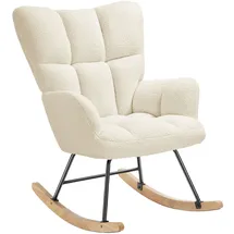 Tectake Schaukelstuhl Torve Bouclé 120 x 0 x 0 cm Beige