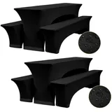 luxuskollektion 2er-Set Wasserdicht Biertischhussen, 220 x 50 cm, Schwarz