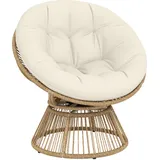 ComfortXL Garten-Relaxsessel, Creme, Metall, 81x87x93 cm, Gartenmöbel, Gartenstühle, Gartenstühle