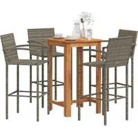 vidaXL Gartenbar-Set 5-tlg. Grau