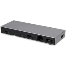 LMP Compact Dock 2-4K 6-Port USB-C Dock, ideal für MacBook Air/Pro M1/M2 - USB Hub, Grau