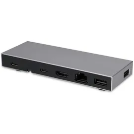 LMP Compact Dock 2-4K 6-Port USB-C Dock, ideal für MacBook Air/Pro M1/M2 - USB Hub, Grau