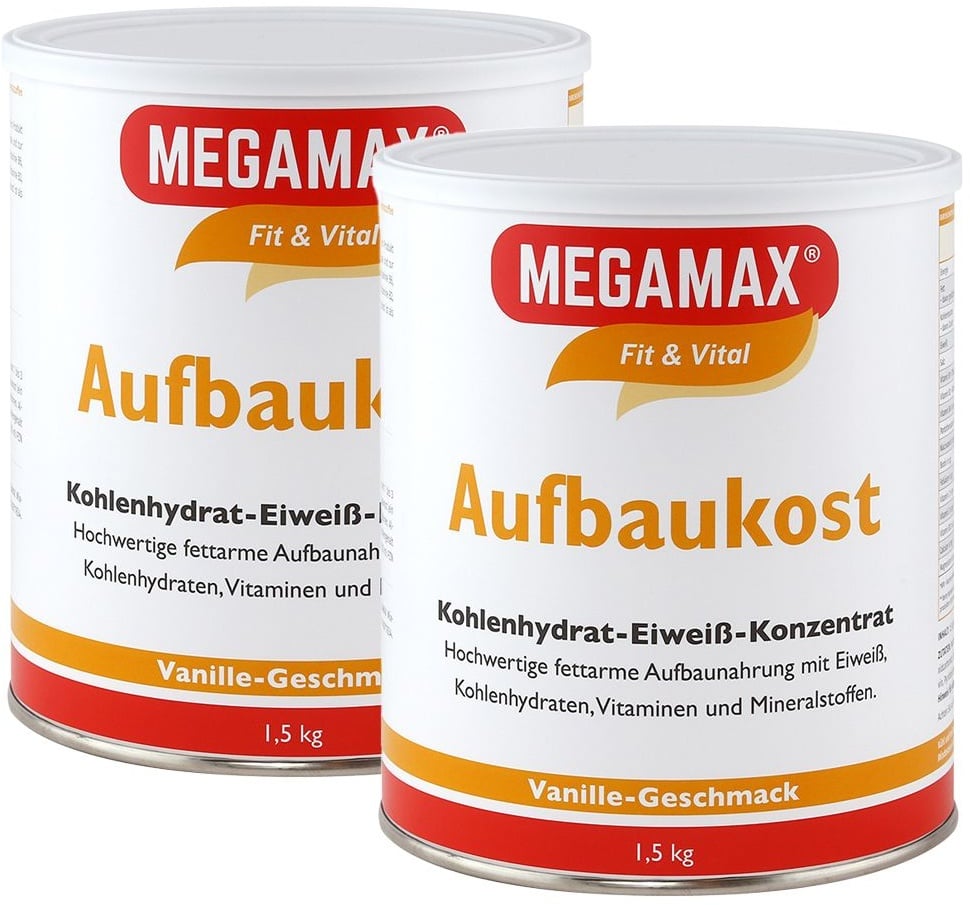 Megamax® Fit & Vital Aufbaukost Kohlenhydrat-Eiweiß-Konzentrat Vanille-Geschmack