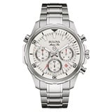 Bulova Herrenarmbanduhr Edelstahl Marine Star Chronograph 96B255 - Silber/Weiß