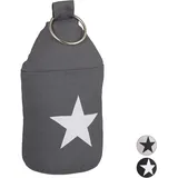 Relaxdays 10 x Türstopper Stern, mit Griff, Anthrazit,Weiß