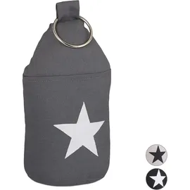 Relaxdays 10 x Türstopper Stern, mit Griff, Anthrazit,Weiß