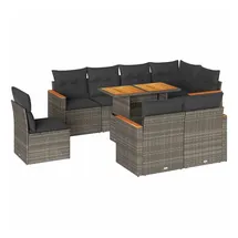 vidaXL Garten-Sofagarnitur 9-tlg. grau