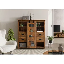 MASSIVMOEBEL24.DE Highboard 142 x 147 x 45 cm Mango / Altholz