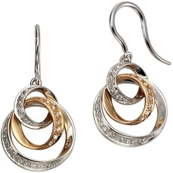 Orolino Ohrringe 585 Gold zweifarbig mit 52 Brillanten zus. 0,24ct.