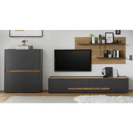 furn.design TV-Lowboard grau Eiche Wotan 220 cm