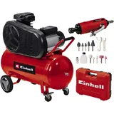 Einhell Kompressor TE-AC 430/90/10 (3000 W, 2850 min-1, 430 L/min Ansaugleistung, Riemenantrieb, bis 10 bar, 90 l-Tank, ölgeschmierte Pumpe, inkl. Druckluft-Stabschleifer TC-PP 220)