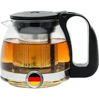 Nordic Schiller Teekanne Premium Teekanne Glas, Hitzebeständig Glaskanne mit Siebeinsatz, 0.7 l, Hitzebeständig Glaskanne mit Deckel, geeignet für Spülmaschine 0.7 l