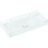 Hansgrohe Xevolos E Aufsatzwaschtisch, 2 Hahnlöcher, ohne Überlauf, SmartClean, 1000x480mm, mit Ablaufgarnitur, weiß,
