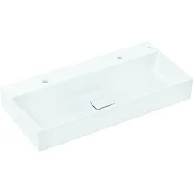 Hansgrohe Xevolos E Aufsatzwaschtisch, 2 Hahnlöcher, ohne Überlauf, SmartClean, 1000x480mm, mit Ablaufgarnitur, weiß,