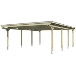 SKANHOLZ Carport »Emsland«, BxT: 613 x 846 cm, Firsthöhe: 248 cm, unbehandelt - beige