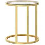 vidaXL Beistelltisch Golden und Transparent 45 cm Hartglas