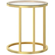vidaXL Beistelltisch Golden und Transparent 45 cm Hartglas