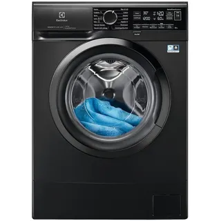 Electrolux EW6S306BL Slim Waschmaschine mit Frontlader, Technologie SensiCare 600, 6 kg, LED-Display, 951 Umdrehungen pro Minute, Antiallergy Vapor, TimeManager-Funktion, Dunkelsilber, Klasse B