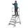 Euroline Mobile Podesttreppe 3 Stufen  Grau Aluminium
