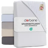 DarBene® Spannbettlaken 180x200cm Jersey Baumwolle, Bettlaken 180x200, Leintuch, Matratzenbezug Oeko-TEX zertifiziertes Spannbetttuch 180x200 cm, Spannleintuch 180x200, Bettbezug, Weiß