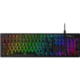 Kingston HyperX Alloy Origins Mechanische Gaming-Tastatur, RGB-Beleuchtung, HyperX Red Switches, Aluminiumgehäuse, QWERTZ deutsches Layout, abnehmbares USB-C-Kabel, anpassbare Neigungswinkel, kompatibel mit HyperX NGENUITY, Schwarz