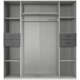 WIMEX Drehtürenschrank WIMEX "Danzig", schwarz Graphit, lange durchgängige türfronten glas schwarz), B:180cm H:208cm T:58cm, Spanplatte, Schränke, Drehtürenschrank, mit Schubladen auf bequemer Höhe, mit Glastüren