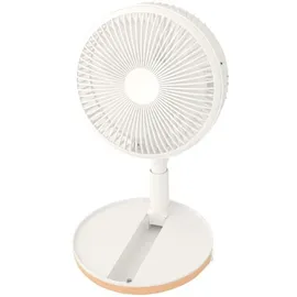 COOLSERIE Akku Teleskop Standventilator 20 cm Weiß