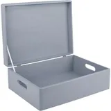 Creative Deco Holzkiste 40 x 30 x 14 cm 1-tlg. grau