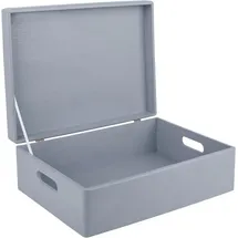 Creative Deco Holzkiste 40 x 30 x 14 cm 1-tlg. grau