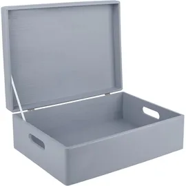 Creative Deco Holzkiste 40 x 30 x 14 cm 1-tlg. grau