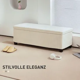 Homcom Sitzbank Beige, Metall, 112x40x42 cm, Esszimmer, Bänke, Sitzbänke
