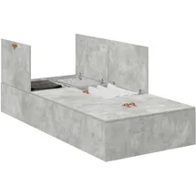 vidaXL Aufbewahrungsbettgestell 100 x 200 cm Grau