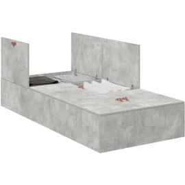 vidaXL Aufbewahrungsbettgestell 100 x 200 cm Grau