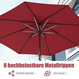 Costway Sonnenschirm Ø 250 cm Rot