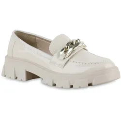 Damen Loafers in Beige Lack
