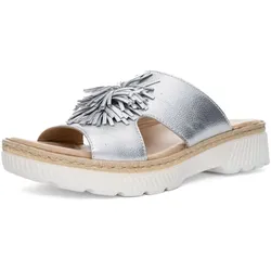 Pantolette ARA "Ara Pantoletten Leder", Damen, Gr. 40, silber, Leder, casual, Schuhe