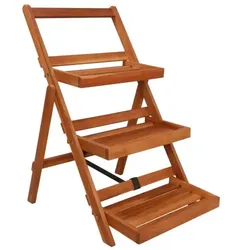 vidaXL Blumenständer 3 Stufen 50 x 63 x 80 cm Massivholz Akazie : Farbe - Braun