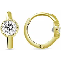dKeniz Ohrringe 925/- Sterling Silber Zirkonia weiß Gold Weiss Damen