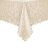 Romanstile Wachstuchtischdecke 100x140 beige rechteckig 350GSM abwaschbar plastik Tischdecken Table Cloth 100% wasserdicht,wetterfest Deko für Geburtstag,Party,Outdoor,Ostern,Frühling,Esszimmer,Garten
