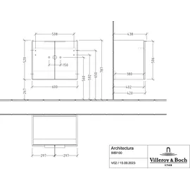 Villeroy & Boch Architectura Waschtischunterschrank, 2 Türen, B89100VJ,