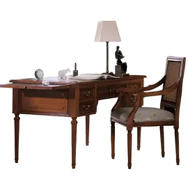 aea Tisch Schreibtisch Sekretär Schreibtische Italienische Möbel Stuhl Set Büro 2tlg - Braun