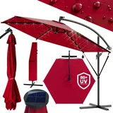 Kingsleeve Kingsleeve® LED Solar Ampelschirm Haiti Rot Ø300cm UV-Schutz 80+