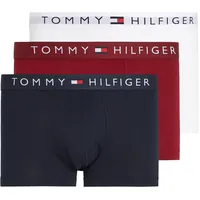 Trunk TOMMY HILFIGER UNDERWEAR "3P TRUNK WB" Gr. M (50), bunt (des sky/white/rouge) Herren Unterhosen mit Logobund