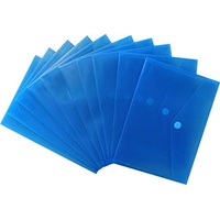EXXO by HFP 90426 Dokumententasche mit Klettverschluss A5 quer, 10 Stück, Ausführung: PP-Kunststoff, 250 x 180 mm, transparent blau