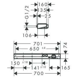 Hansgrohe ShowerTablet Select 700 Thermostat Universal für 2 Verbraucher weiß/chrom