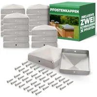 Novatool Novatool, Zaunpfosten + Pfähle, 20x Pfostenkappen Sparset 71x71mm verzinkt mit Schrauben, Pfostenabdeckung Pfostenkappe