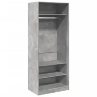 VidaXL Kleiderschrank Betongrau 80x50x200 cm Holzwerkstoff